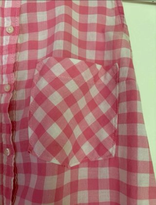 Camisa Vichy Rosa Bershka
