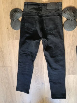 Pantaloni moto neri con protezioni Loong Biker