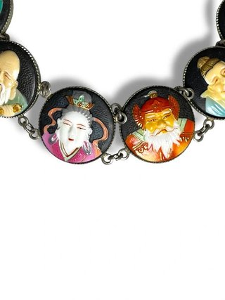 Pulsera Toshikane 7 Sabios Porcelana Japonesa Ant