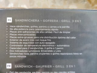 Sandwichera SOGO SS-1866 3 en 1