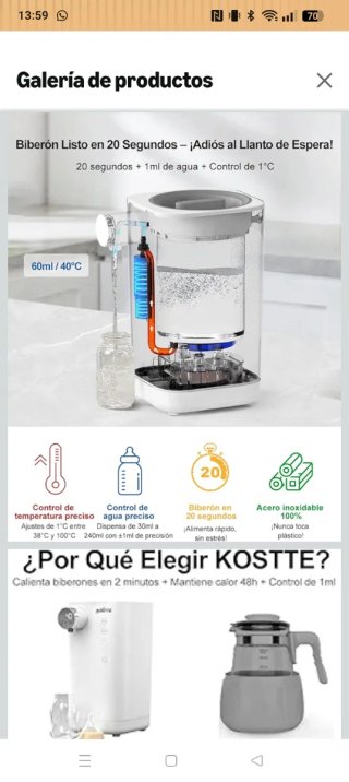 Dispensador agua caliente KOSTTE