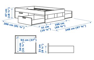 Cama Ikea Brimnes con cajones
