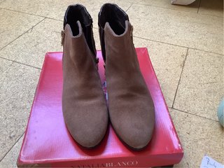 Botines piel beige/marrón mujer