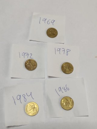 Monedas 5 céntimos Francia 1969-1986