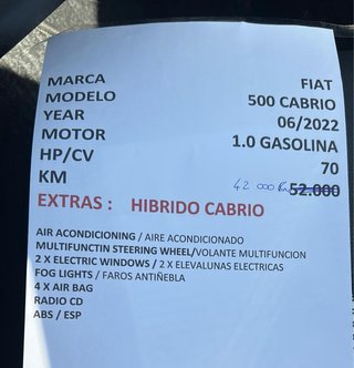 FIAT 500 Cabrio Hibrido 2022