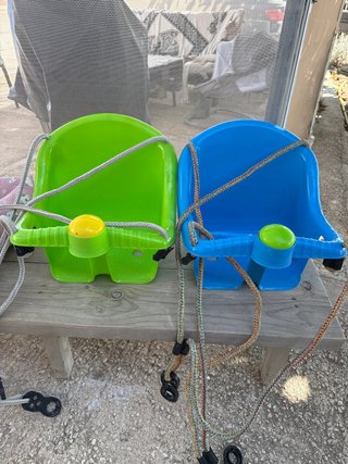 Columpio para bebé (verde y azul)