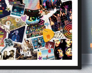 Cuadro COLDPLAY Collage digital  - FanArt A3