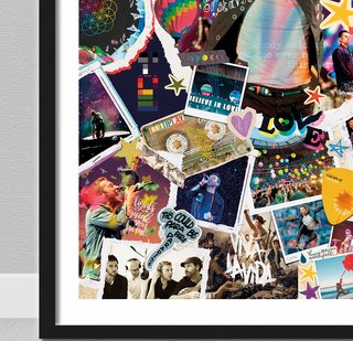 Cuadro COLDPLAY Collage digital  - FanArt A3