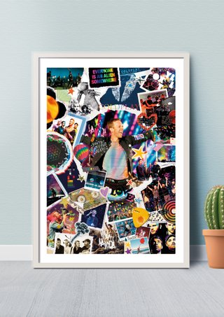 Cuadro COLDPLAY Collage digital  - FanArt A3