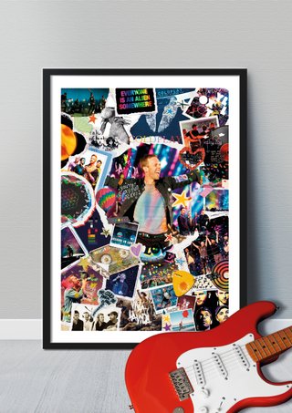 Cuadro COLDPLAY Collage digital  - FanArt A3