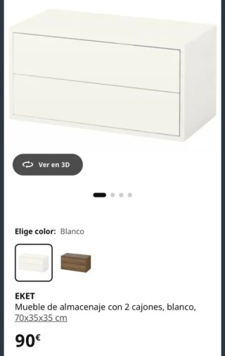 Mueble Almacenaje EKET 2 Cajones Blanco