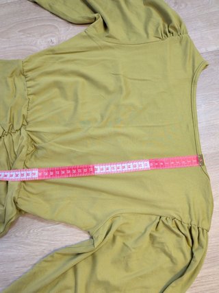 Vestido Midi Drapeado Escote V Verde M