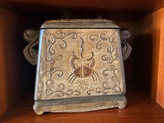 Baúl bolso artesanal madera y metal