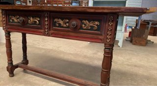 Lote Muebles Antiguos Madera y Piel