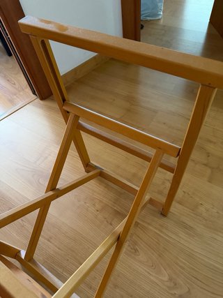 Mesa auxiliar redonda plegable madera cerezo