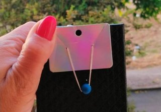 Colar Prata 925 com Pingente Azul