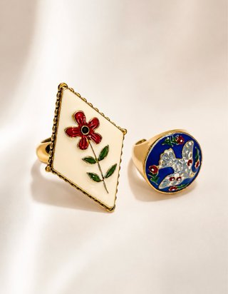 Pack 2 Anillos Ajustables Vintage Dorados