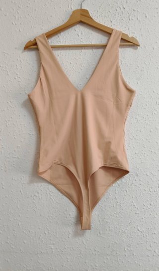 Body tanga de mujer color beige, L/XL
