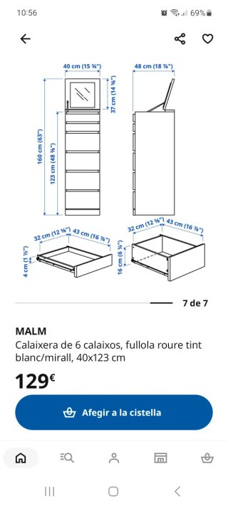 Cómoda Malm alta Ikea