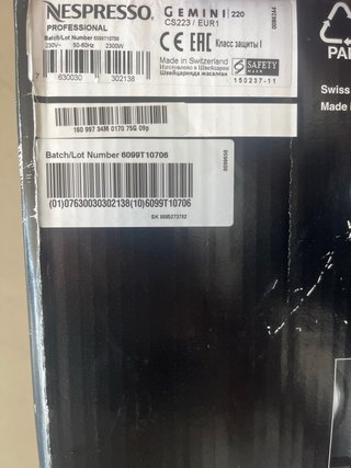 Cafetera Nespresso Gemini 220