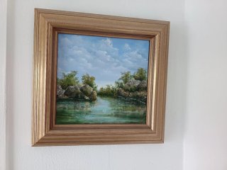 Cuadro pared. Óleo sobre madera. Artista: Vergel.