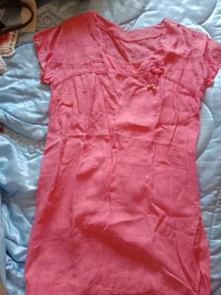 Vestido de lino color coral  talla XL