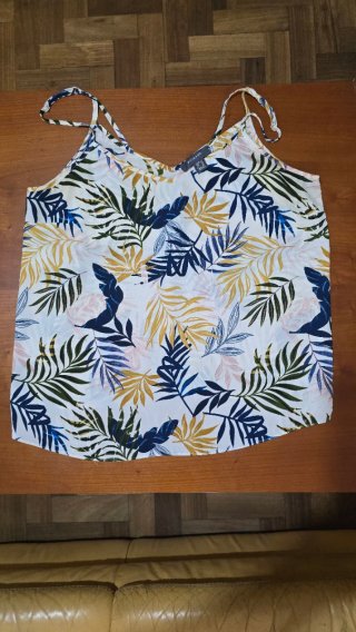 Top de Alças Primark Estampado Folhagem Tamanho M