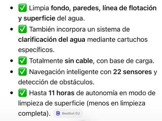 Robot Limpiafondos Beatbot AquaSense 2 Pro
