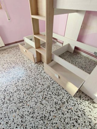 Cama tren litera con cajones