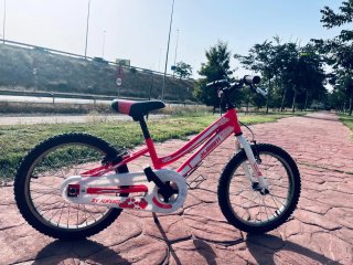 Bicicleta infantil rosa y blanca 18