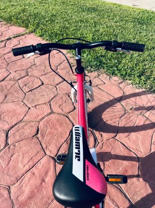 Bicicleta infantil rosa y blanca 18