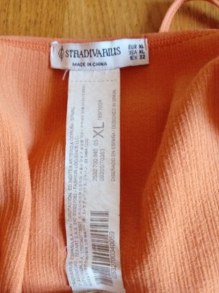 Top crop corallo Stradivarius S/M
