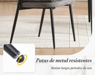 Juego 2 sillas comedor modernas tela grises