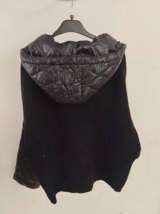 Vicolo Felpa con Zip e Cappuccio Nera M