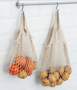 Bolsa de compra retro de malla
