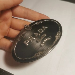 Fibbia cintura Prada metallo Cinta placca