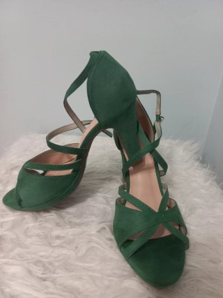 Sandalias de tacón verdes