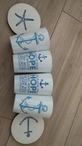 Tazas de cerámica con diseño náutico