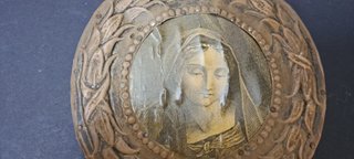 Miniatura Madonna tonda 18 cm argento 925