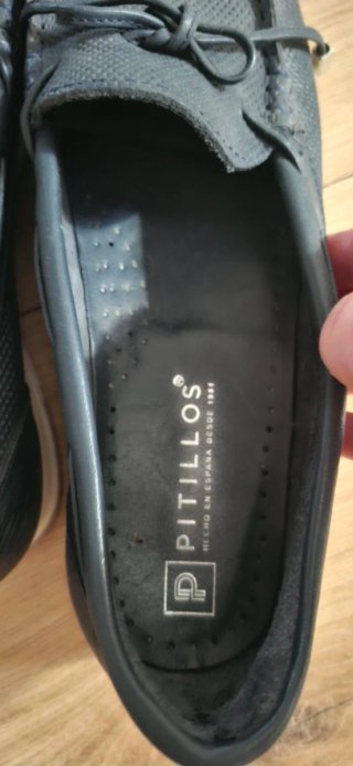 Mocasines Pitillos Piel Azul Talla 38