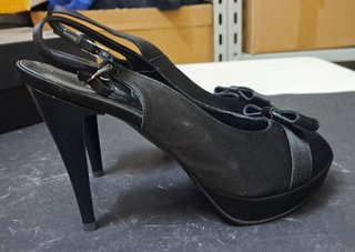 Scarpe Carla Pool Raso Nero Tacco 10 Tg 38