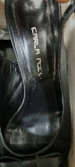 Scarpe Carla Pool Raso Nero Tacco 10 Tg 38