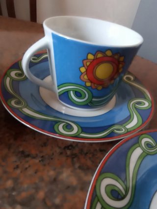 Set 4 Tazze e Piattini Tognana