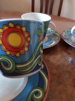 Set 4 Tazze e Piattini Tognana