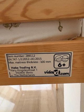 Cama alta infantil madera con tobogán