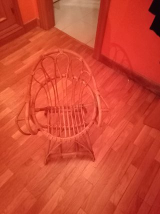 Silla de mimbre artesanal