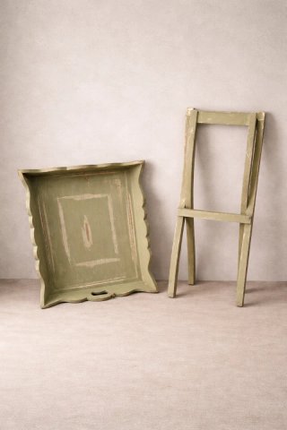 Mesita vintage decapé plegable