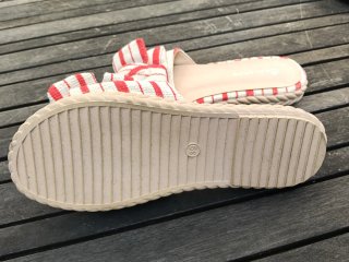 Sandalias de esparto con lazo a rayas
