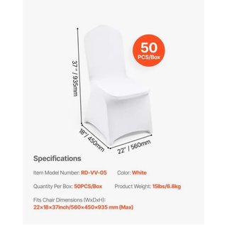 Fundas de Silla Vevor Blancas (50 uds) eventos