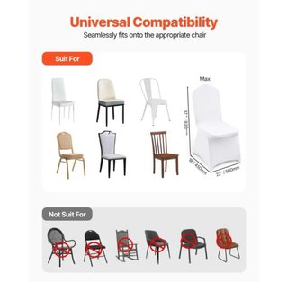 Fundas de Silla Vevor Blancas (50 uds) eventos